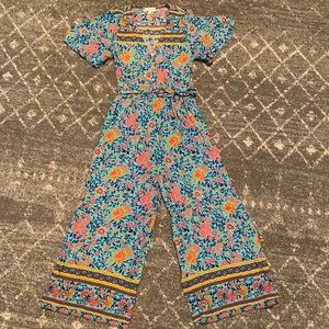 Vibrant floral crop jumpsuit by Umgee